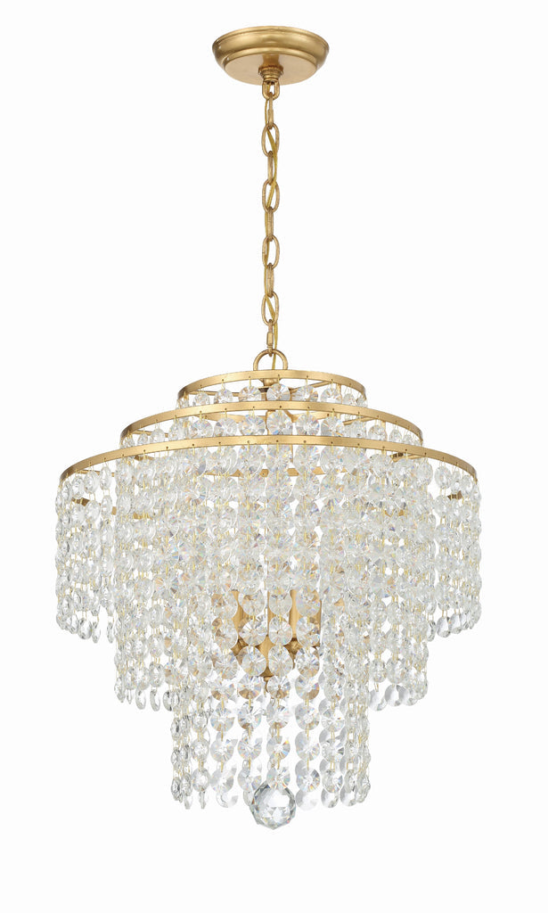Crystorama Crystorama Gabrielle 4 Light Antique Gold Chandelier