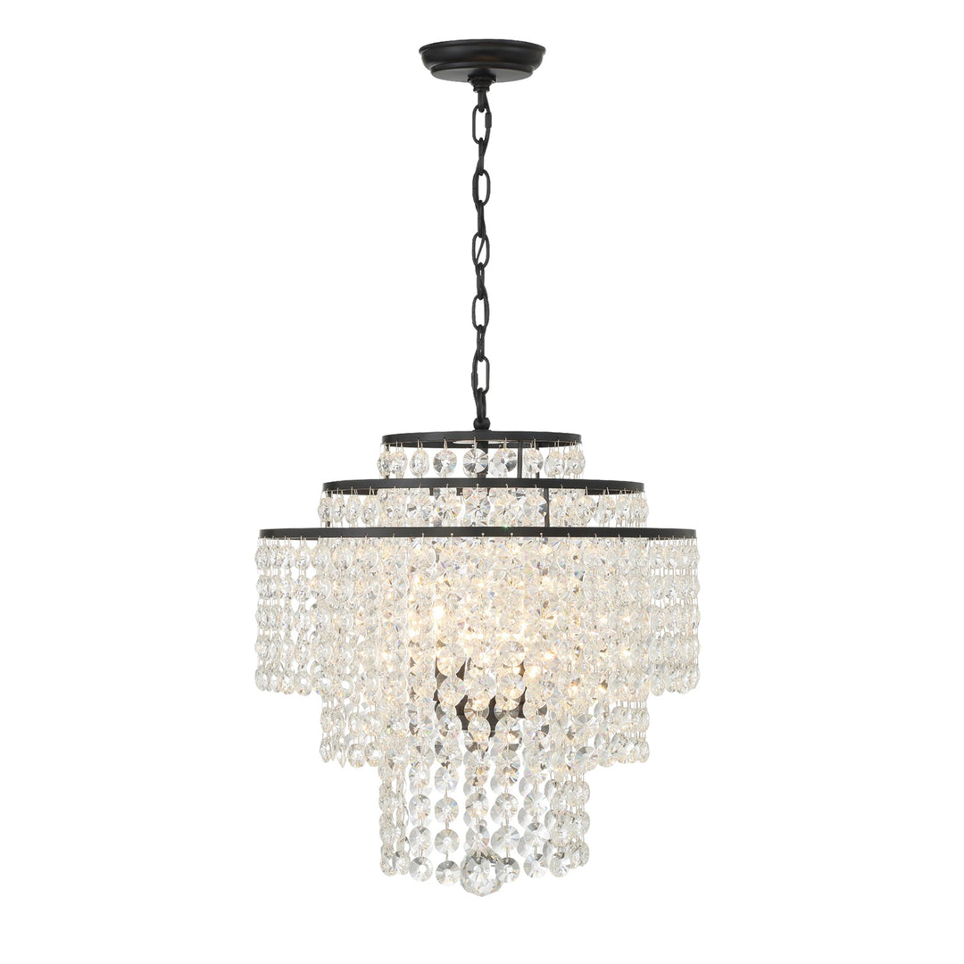 Crystorama Crystorama Gabrielle 4 Light Matte Black Chandelier