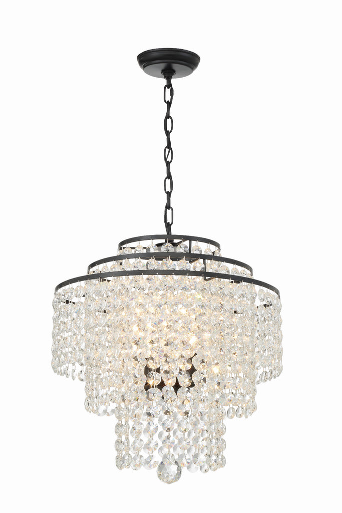 Crystorama Crystorama Gabrielle 4 Light Matte Black Chandelier
