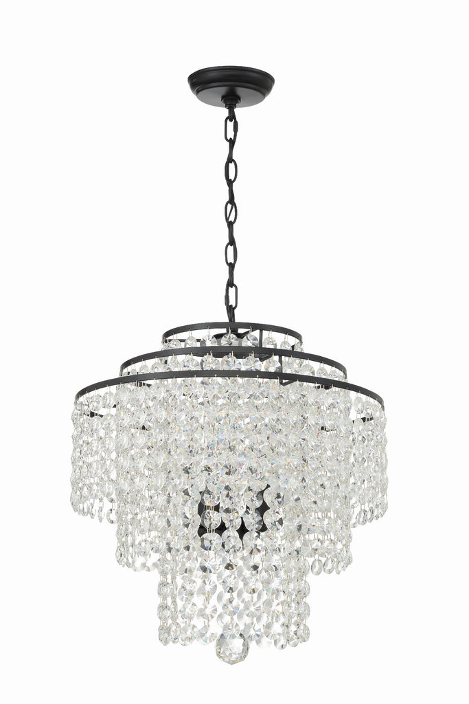 Crystorama Crystorama Gabrielle 4 Light Matte Black Chandelier