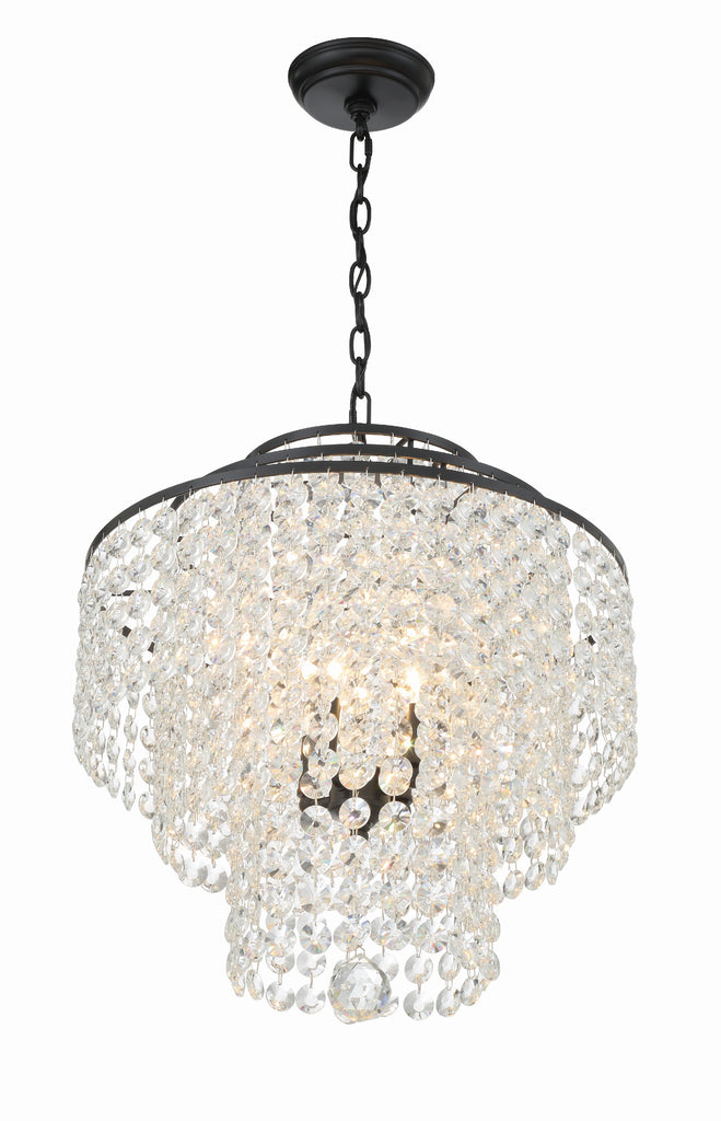 Crystorama Crystorama Gabrielle 4 Light Matte Black Chandelier