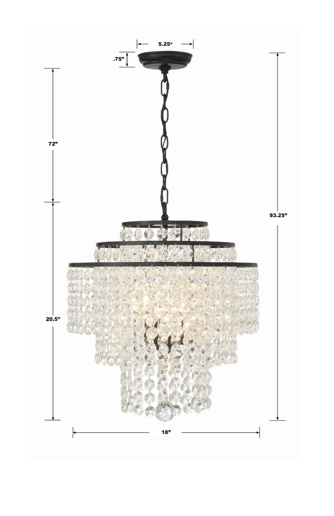 Crystorama Crystorama Gabrielle 4 Light Matte Black Chandelier