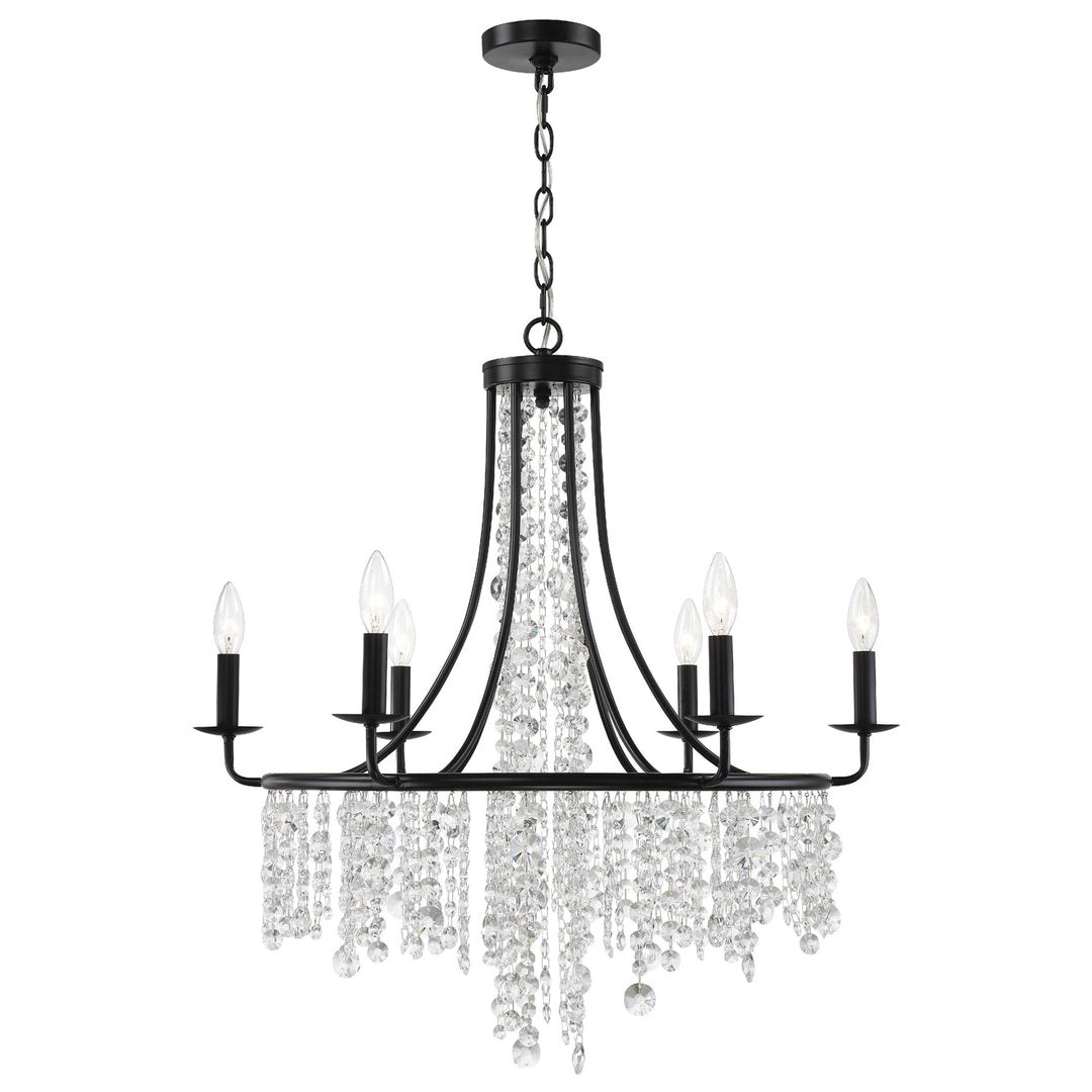 Crystorama Crystorama Gabrielle 6 Light Matte Black Chandelier