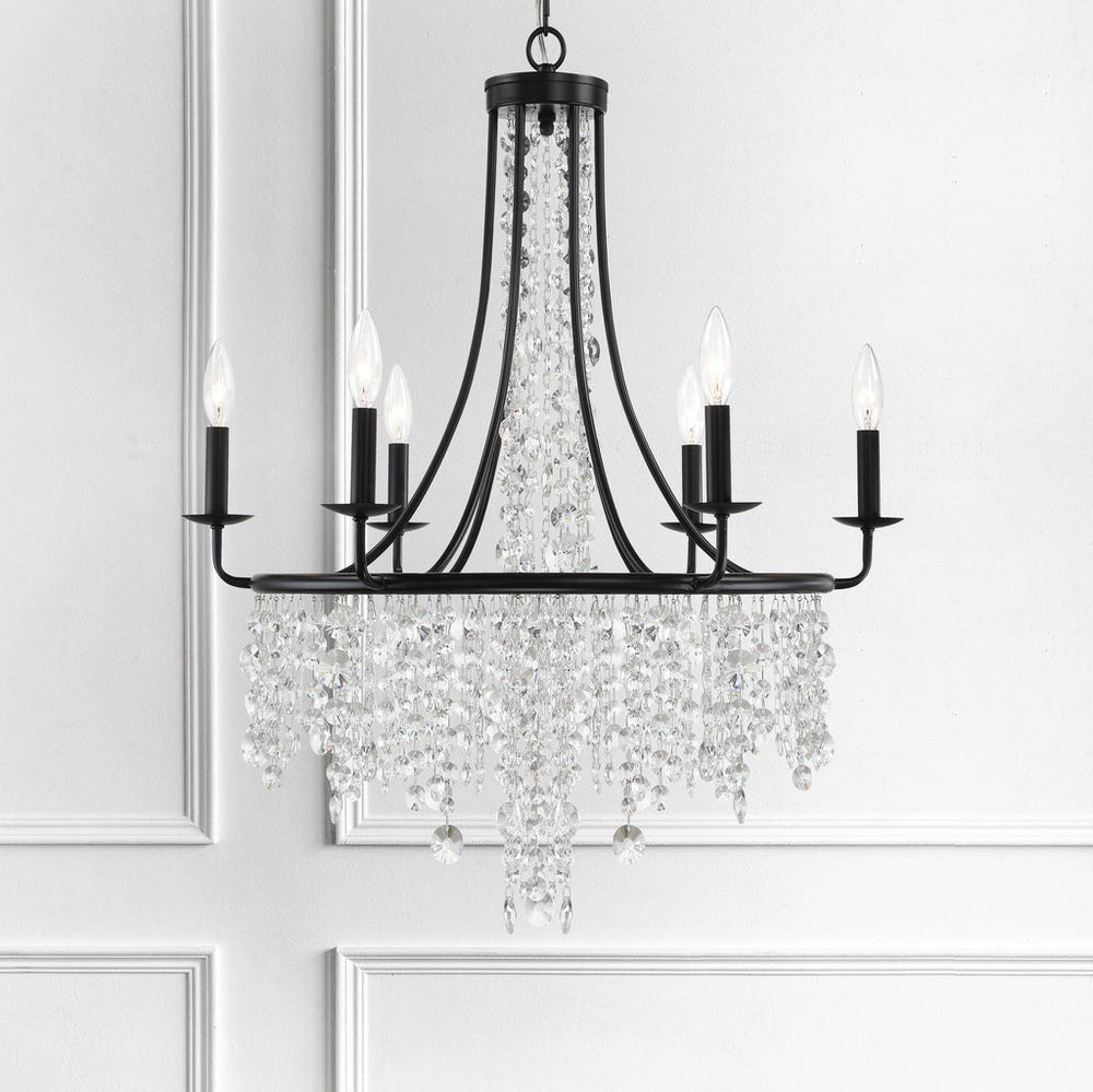 Crystorama Crystorama Gabrielle 6 Light Matte Black Chandelier