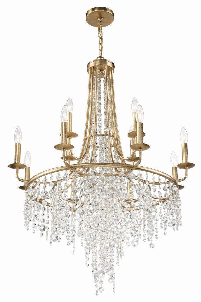Crystorama Crystorama Gabrielle 12 Light Antique Gold Chandelier