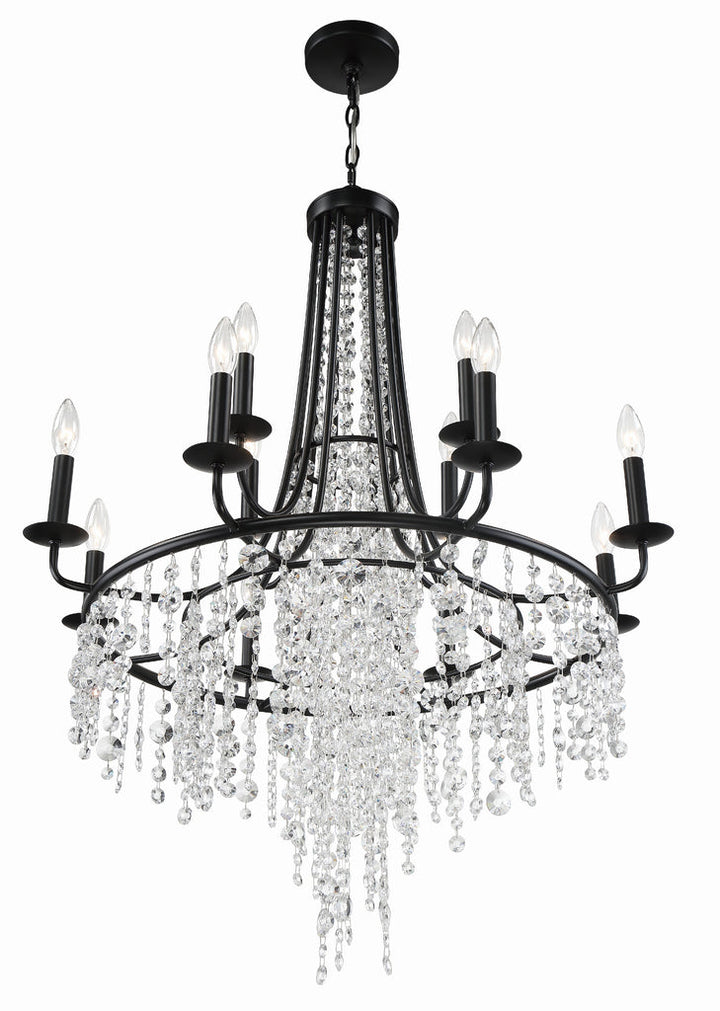 Crystorama Crystorama Gabrielle 12 Light Matte Black Chandelier