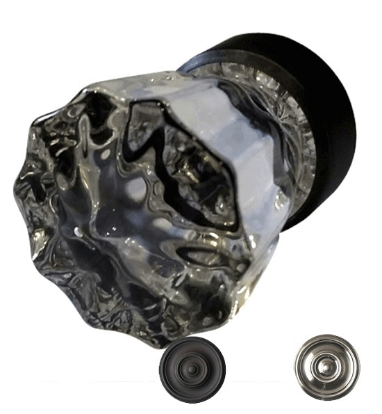 COPPER MOUNTAIN HARDWARE Regency Fluted Crystal Clear Glass Cabinet and Furniture Knob