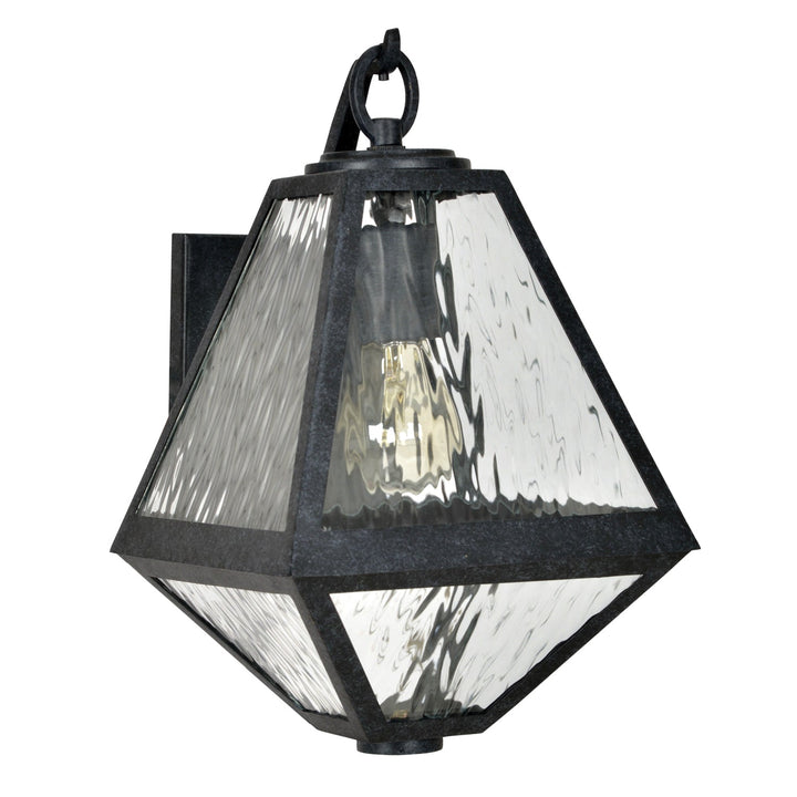 Brian Patrick Flynn Glacier 1 Light Black Charcoal Outdoor Sconce Crystorama