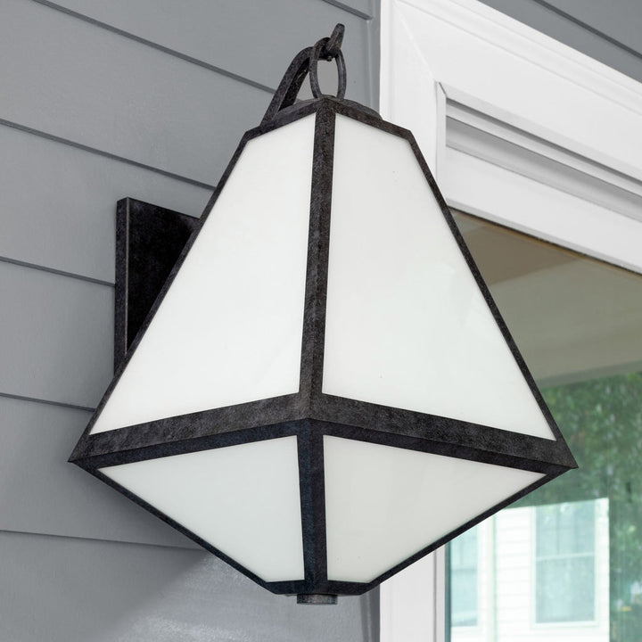 Brian Patrick Flynn Glacier 3 Light Black Charcoal Outdoor Sconce Crystorama