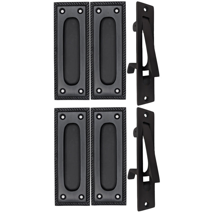 Georgian Rope Rectangular Pocket Door Set (Several Finishes Available) COPPER MOUNTAIN HARDWARE