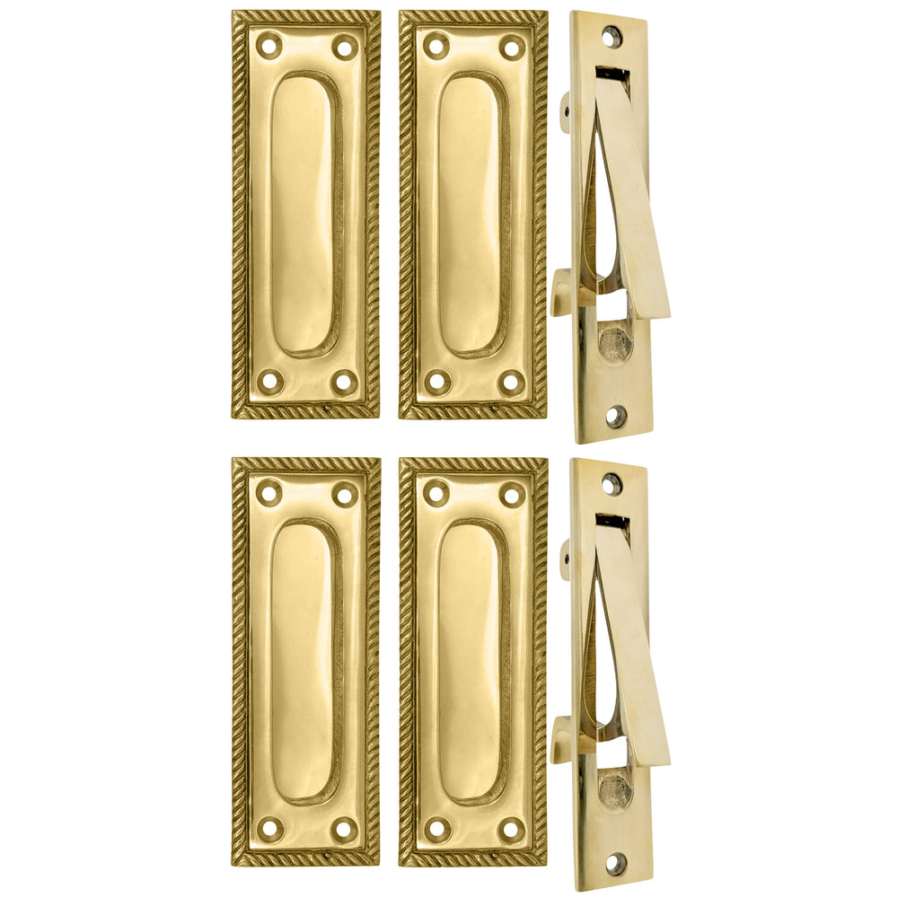 Georgian Rope Rectangular Pocket Door Set (Several Finishes Available) COPPER MOUNTAIN HARDWARE