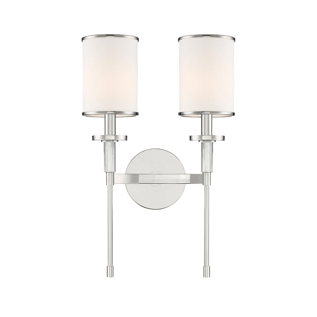 Crystorama Crystorama Hatfield 2 Light Polished Nickel Sconce