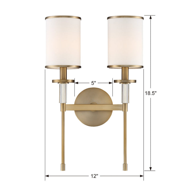 Crystorama Crystorama Hatfield 2 Light Vibrant Gold Sconce