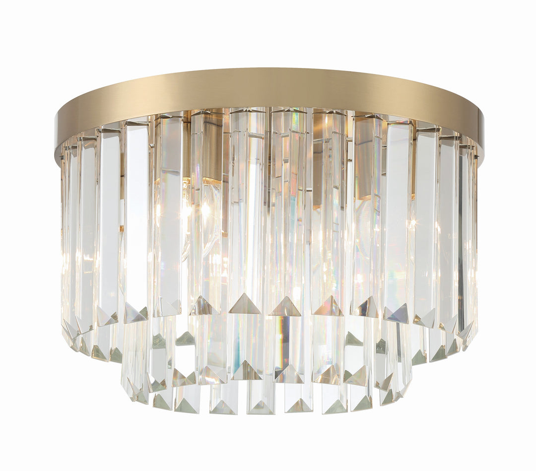 Hayes 4 Light Aged Brass Flush Mount Crystorama