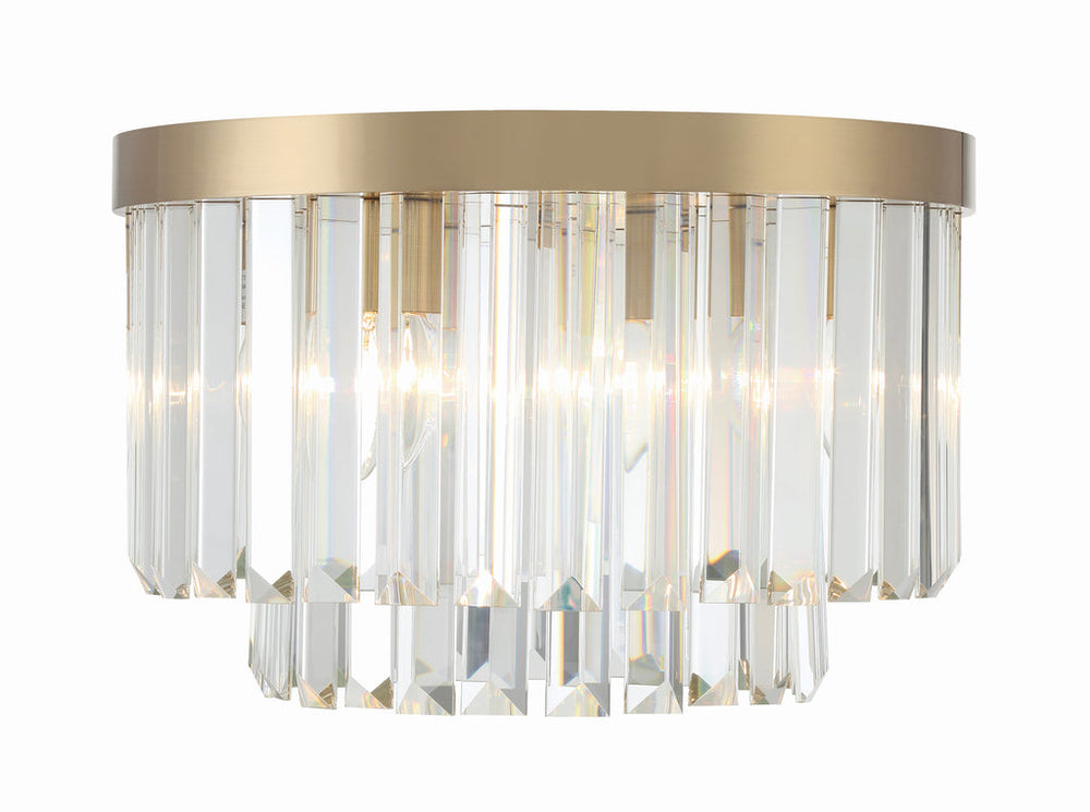 Hayes 4 Light Aged Brass Flush Mount Crystorama