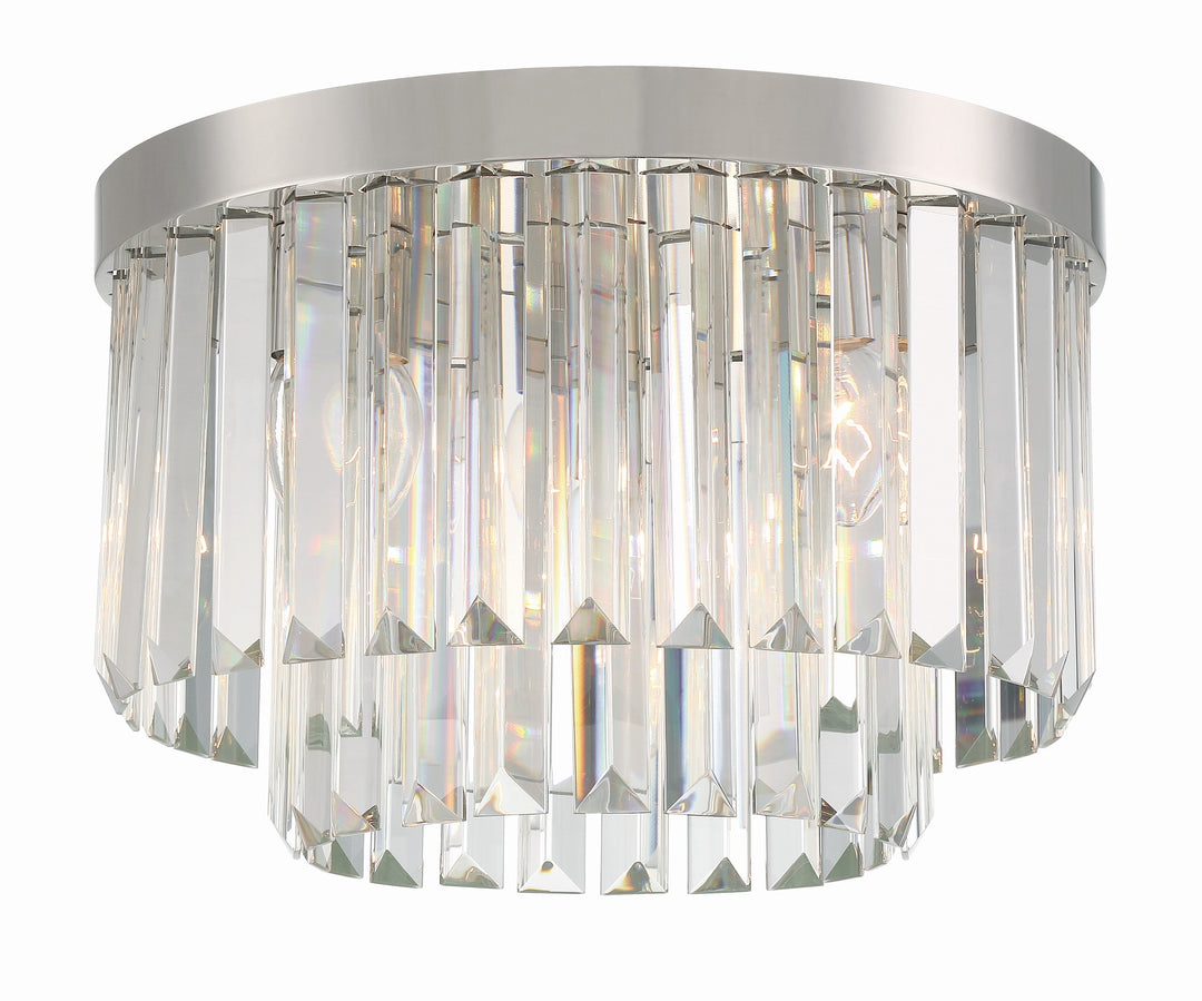 Hayes 4 Light Polished Nickel Flush Mount Crystorama