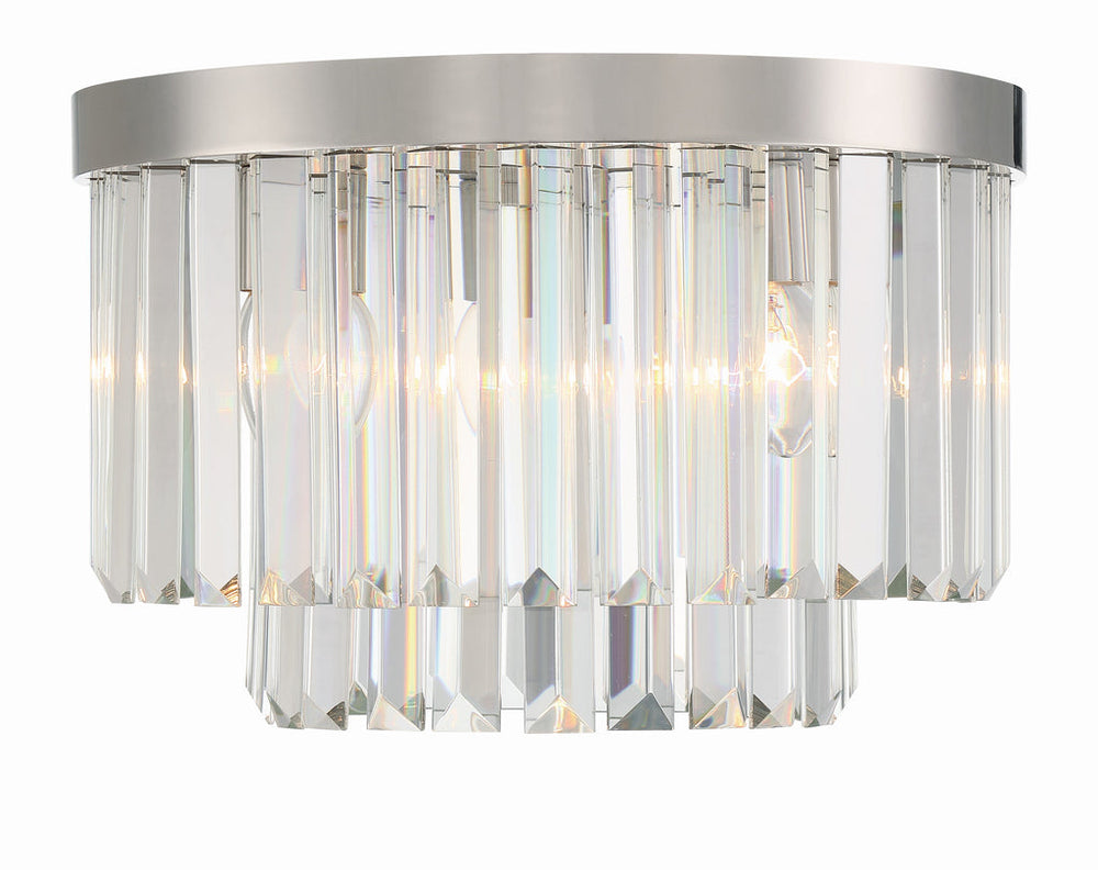 Hayes 4 Light Polished Nickel Flush Mount Crystorama