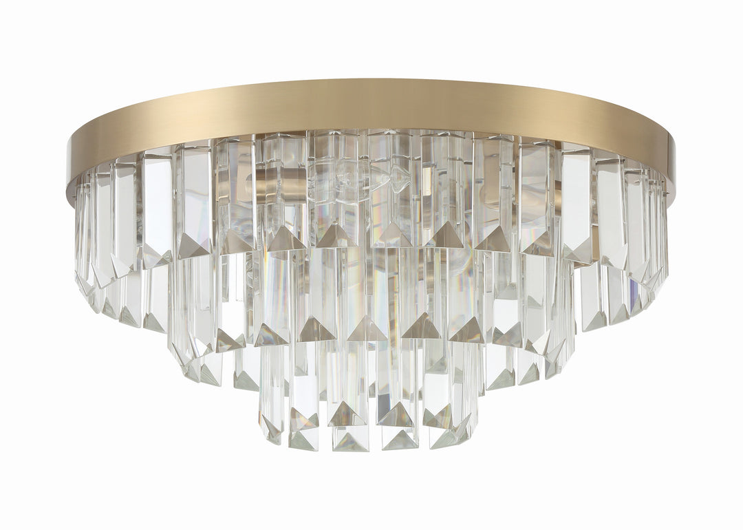 Hayes 8 Light Aged Brass Flush Mount Crystorama