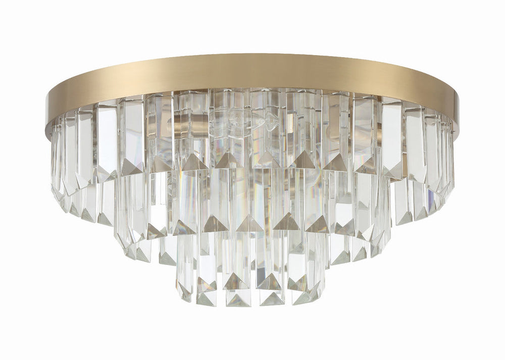 Hayes 8 Light Aged Brass Flush Mount Crystorama