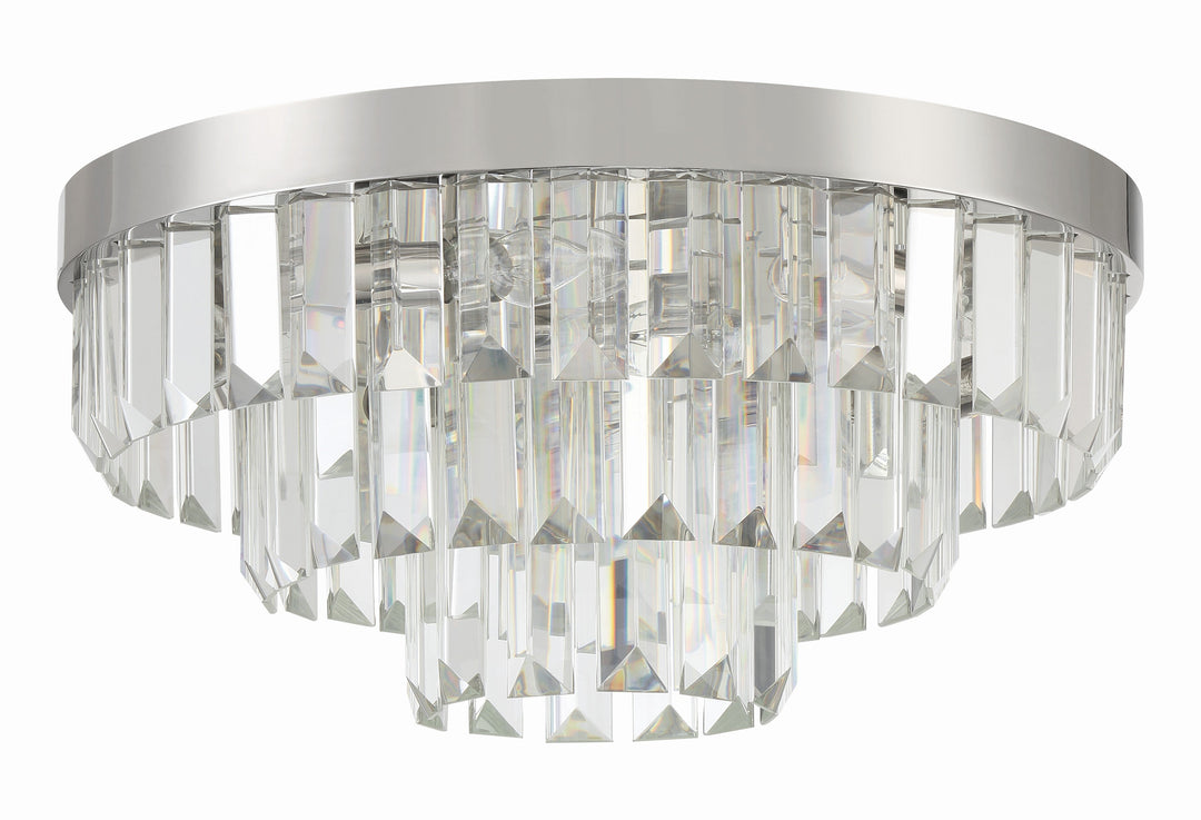 Hayes 8 Light Polished Nickel Flush Mount Crystorama