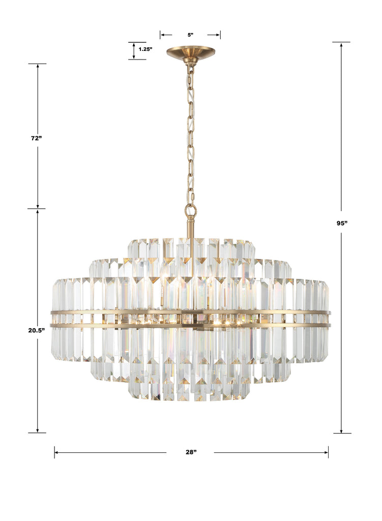 Crystorama Crystorama Hayes 16 Light Aged Brass Chandelier