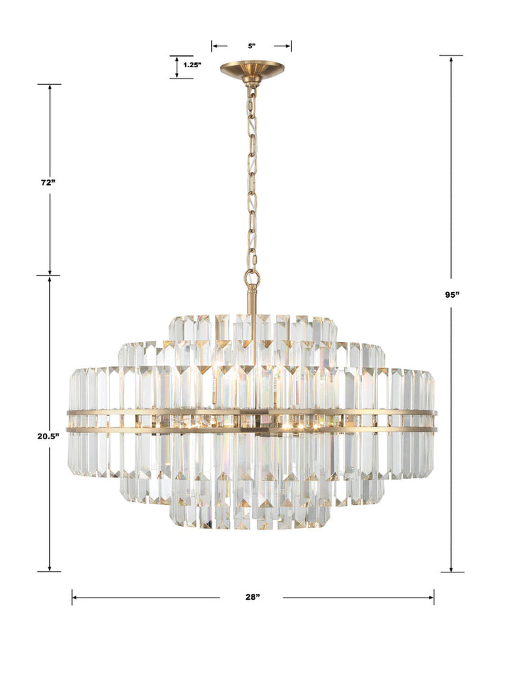 Crystorama Crystorama Hayes 16 Light Aged Brass Chandelier