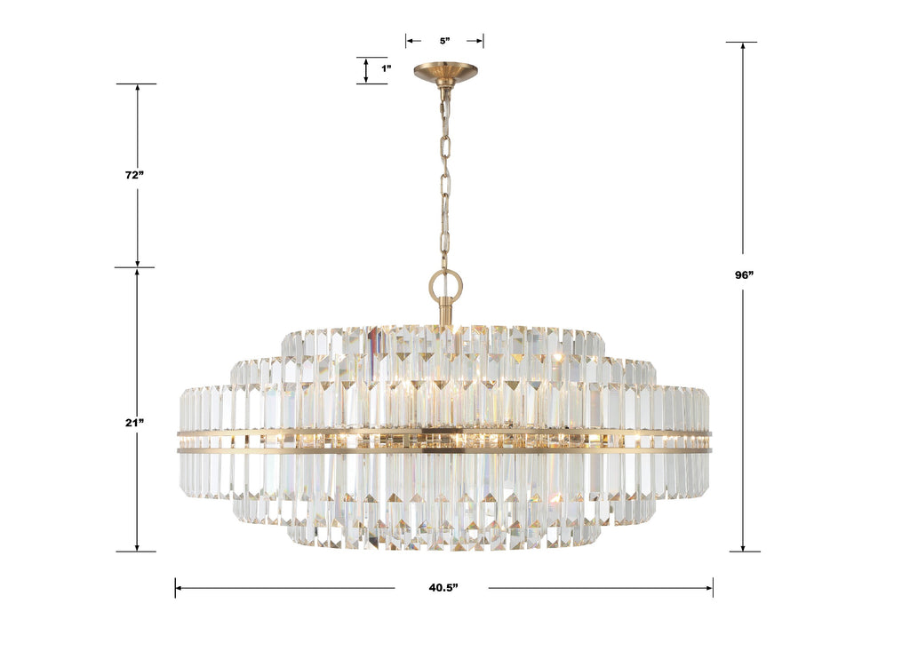 Crystorama Crystorama Hayes 32 Light Aged Brass Chandelier