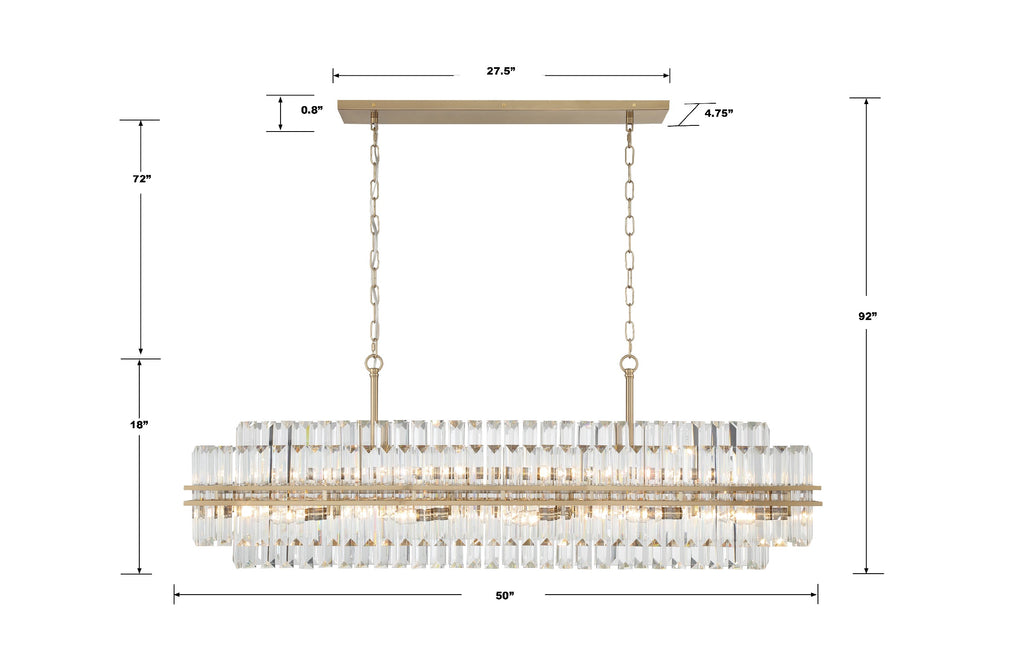 Crystorama Crystorama Hayes 16 Light Aged Brass Chandelier
