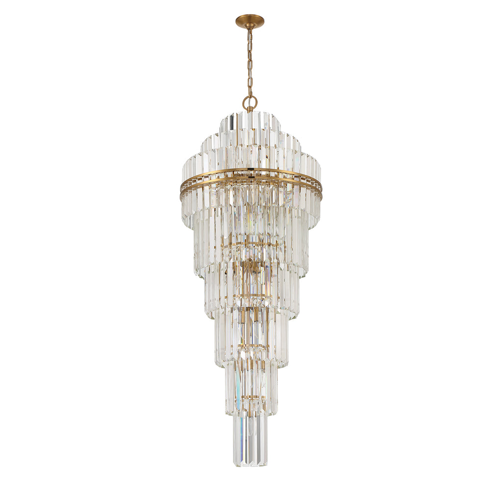 Crystorama Crystorama Hayes 31 Light Aged Brass Chandelier
