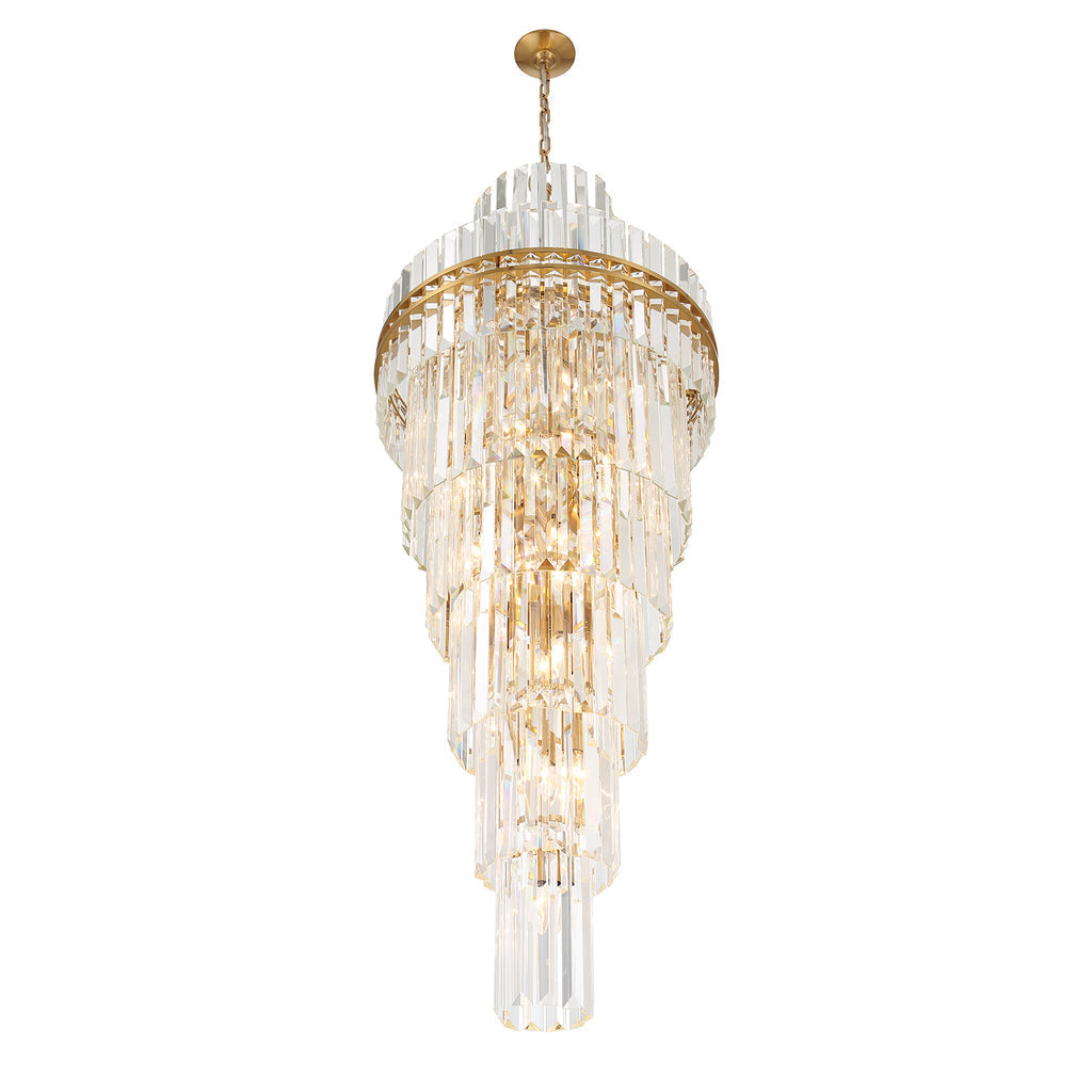 Crystorama Crystorama Hayes 31 Light Aged Brass Chandelier