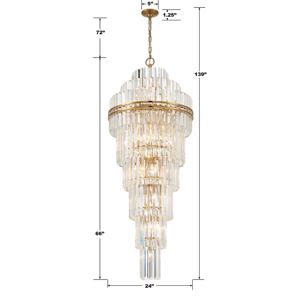 Crystorama Crystorama Hayes 31 Light Aged Brass Chandelier