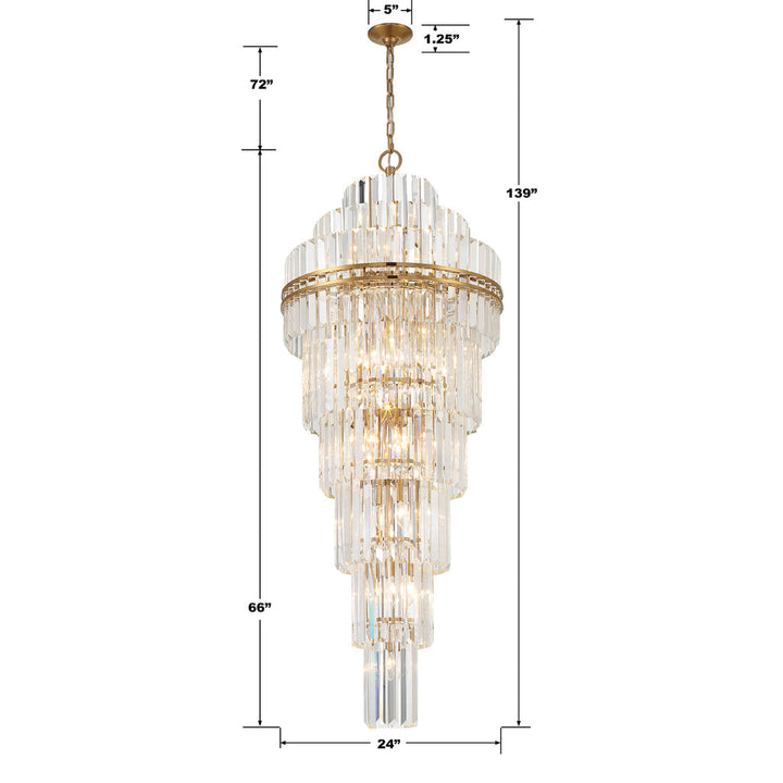 Crystorama Crystorama Hayes 31 Light Aged Brass Chandelier