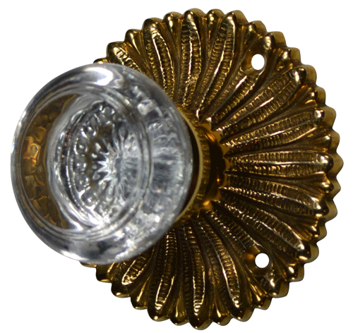 French Provincial Rosette Door Set with Crystal Round Door Knobs (Several Finishes Available) COPPER MOUNTAIN HARDWARE