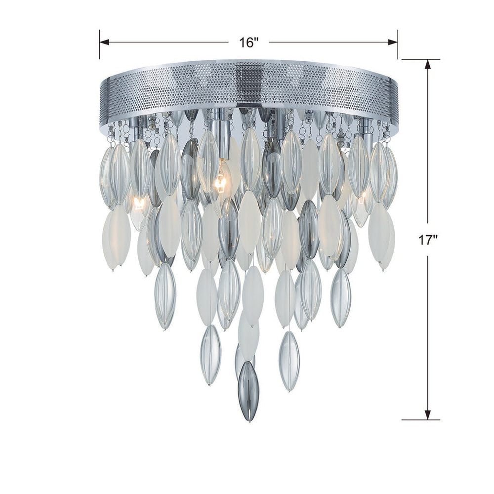 Hudson 4 Light Polished Chrome Flush Mount Crystorama