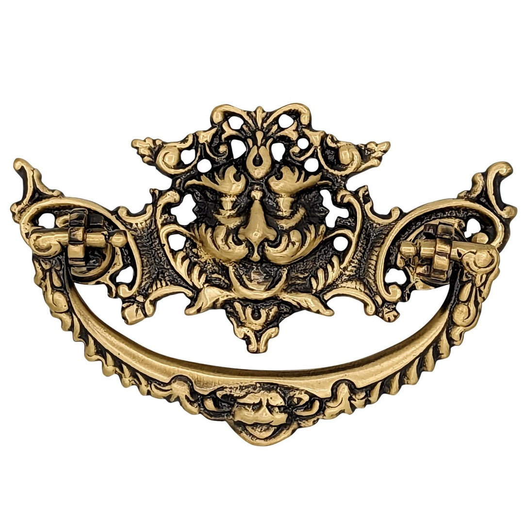 4 1/8 Inch Solid Brass Rococo Gargoyle Bail Pull COPPER MOUNTAIN HARDWARE