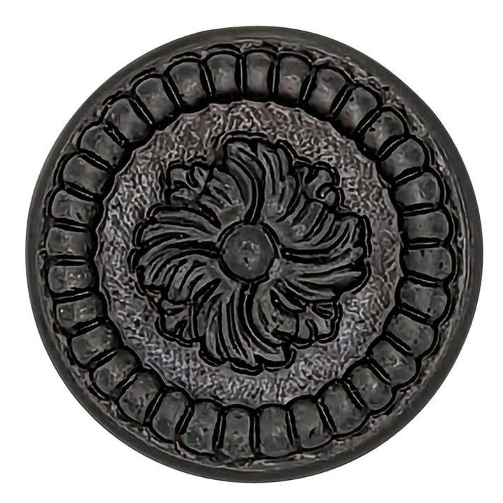 1 3/5 Inch Beaded Floral Cabinet Knob (Several Finishes Available) COPPER MOUNTAIN HARDWARE