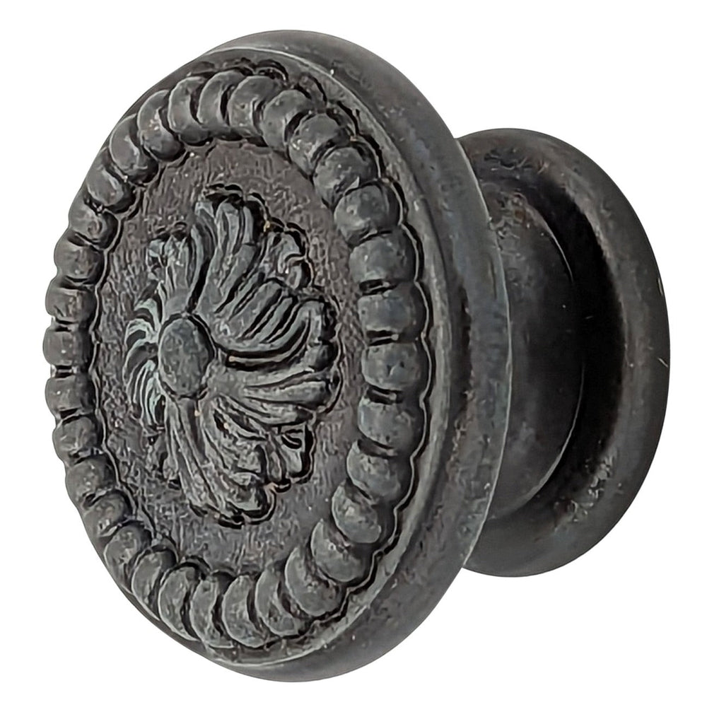 1 3/5 Inch Beaded Floral Cabinet Knob (Several Finishes Available) COPPER MOUNTAIN HARDWARE
