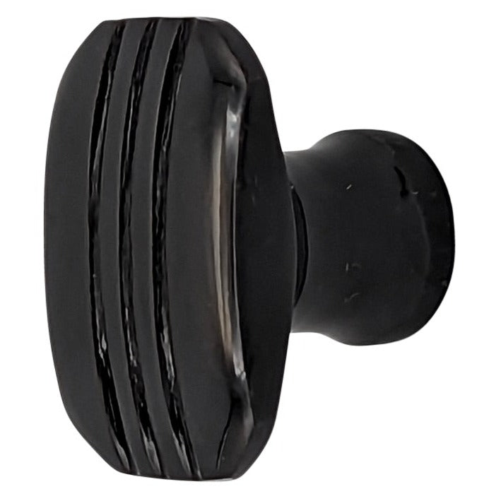 Brass Art Deco Style Rectangular Art Deco Style Lined Knob for Cabinets & Furniture COPPER MOUNTAIN HARDWARE