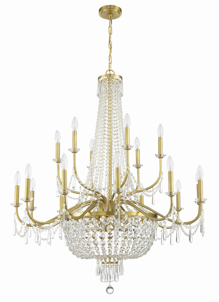 Crystorama Crystorama Haywood 22 Light Aged Brass Chandelier