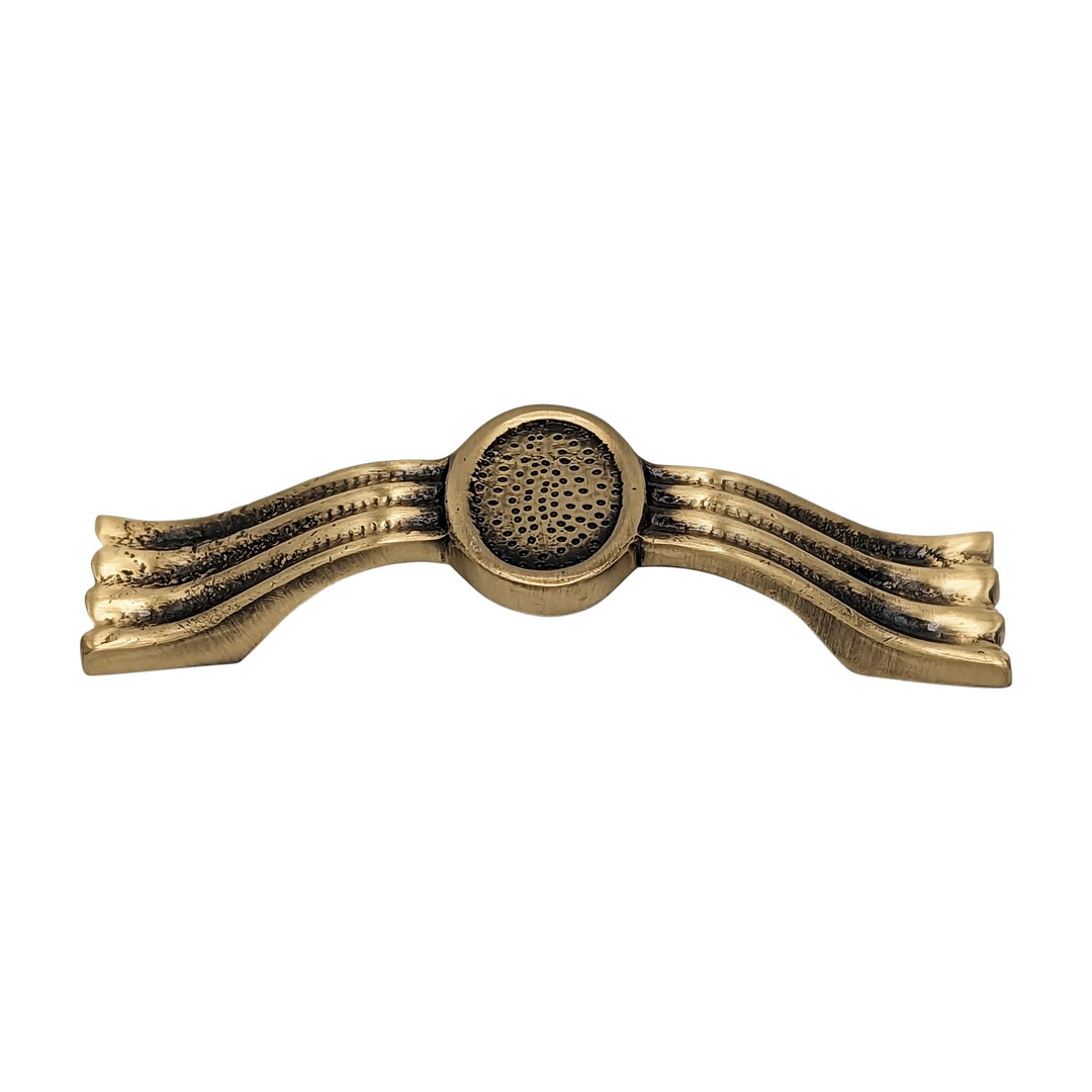 4 3/8 Inch Overall (3 1/4 Inch c-c) Solid Brass Hammered Drawer Pull COPPER MOUNTAIN HARDWARE