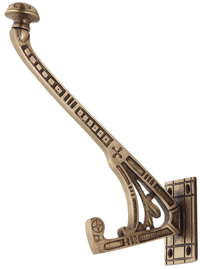 6 Inch Ornate Brass Hat and Coat Hook COPPER MOUNTAIN HARDWARE