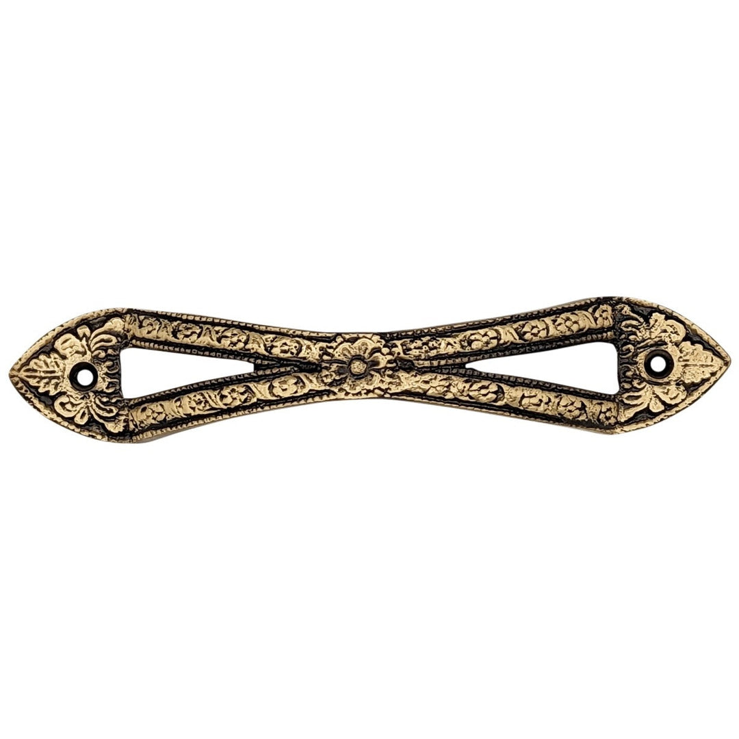 6 Inch (4 3/5 Inch C-C) Floral Style Cabinet or Furniture Pull Handle COPPER MOUNTAIN HARDWARE
