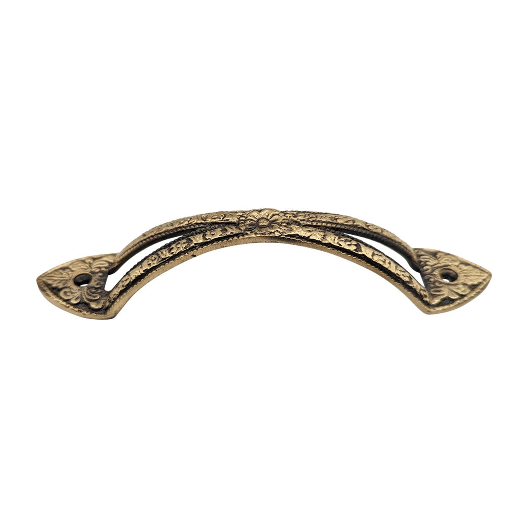6 Inch (4 3/5 Inch C-C) Floral Style Cabinet or Furniture Pull Handle COPPER MOUNTAIN HARDWARE