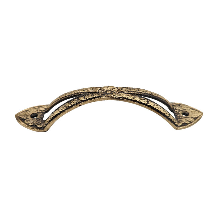 6 Inch (4 3/5 Inch C-C) Floral Style Cabinet or Furniture Pull Handle COPPER MOUNTAIN HARDWARE