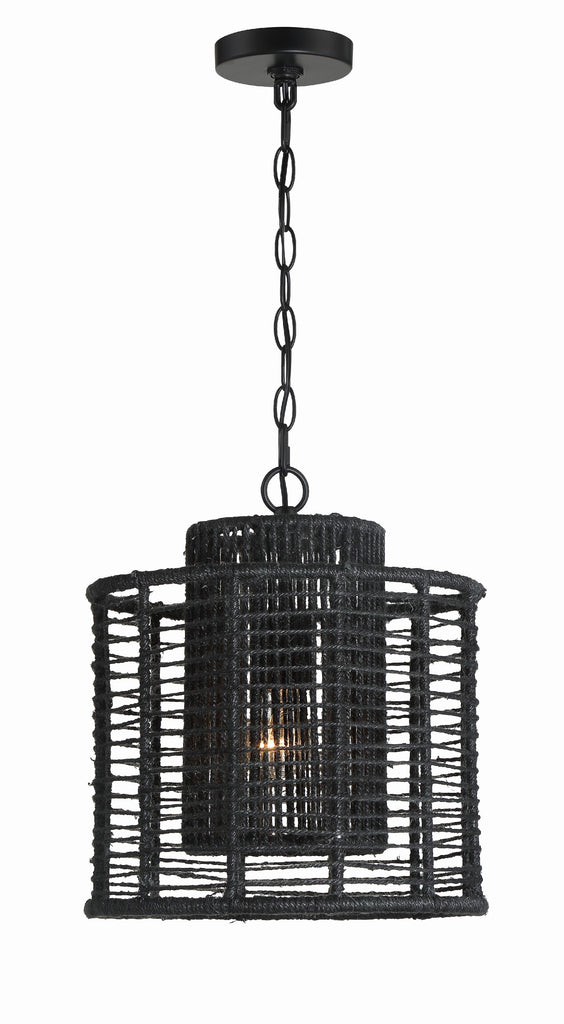 Crystorama Crystorama Jayna 1 Light Matte Black Mini Pendant