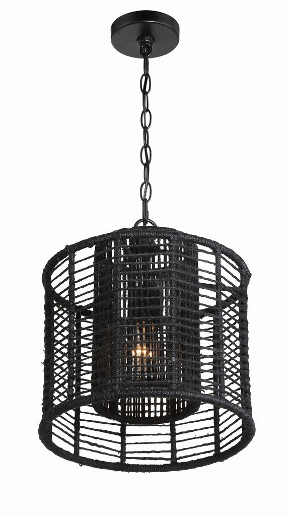 Crystorama Crystorama Jayna 1 Light Matte Black Mini Pendant
