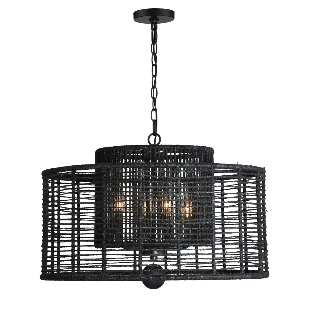 Crystorama Crystorama Jayna 4 Light Matte Black Chandelier