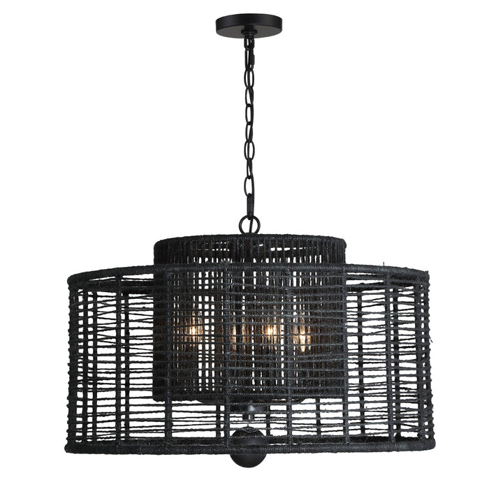Crystorama Crystorama Jayna 4 Light Matte Black Chandelier