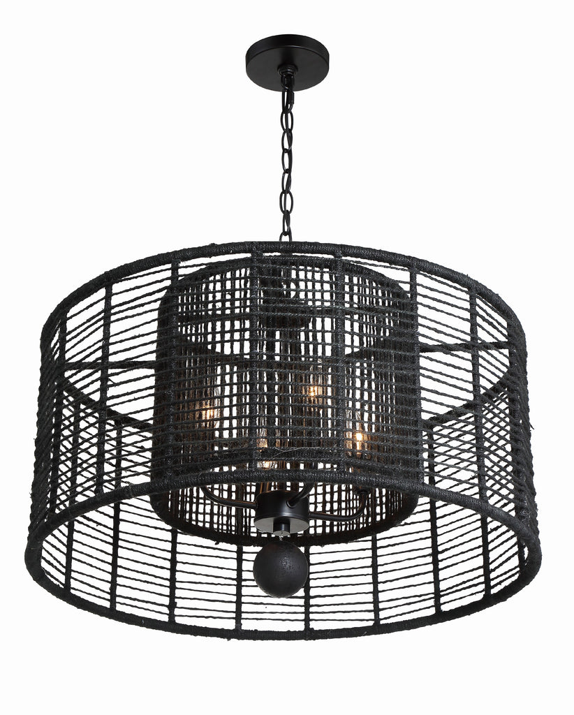 Crystorama Crystorama Jayna 4 Light Matte Black Chandelier