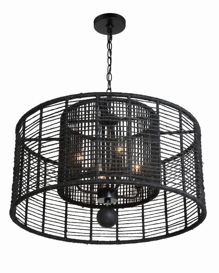 Crystorama Crystorama Jayna 4 Light Matte Black Chandelier